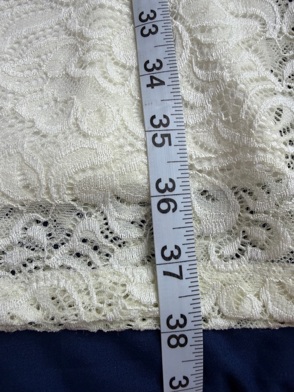 Cato Wide Leg Lace-Overlay Pants in Ivory - Picture 8 of 12